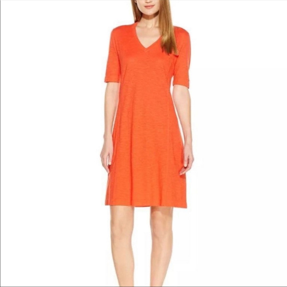 EILEEN FISHER Organic Cotton Hemp Twist Knit V-Neck Dress